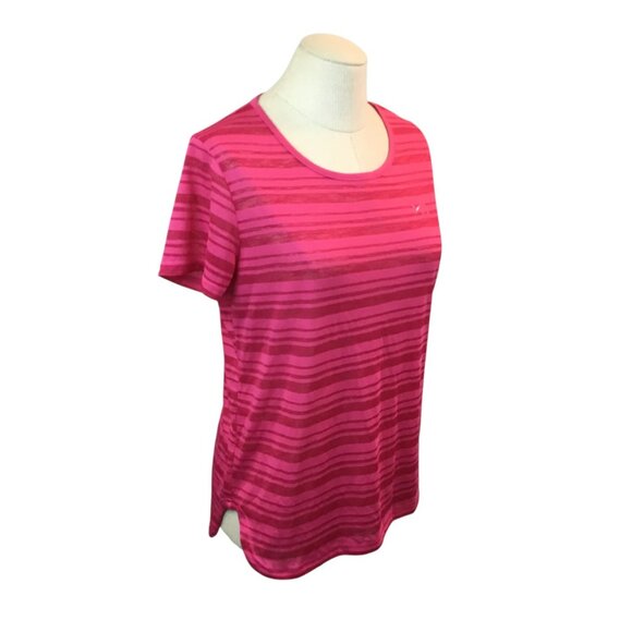 Kari Traa Womens Medium Pink Striped Polyester T-Shirt - Picture 4 of 9